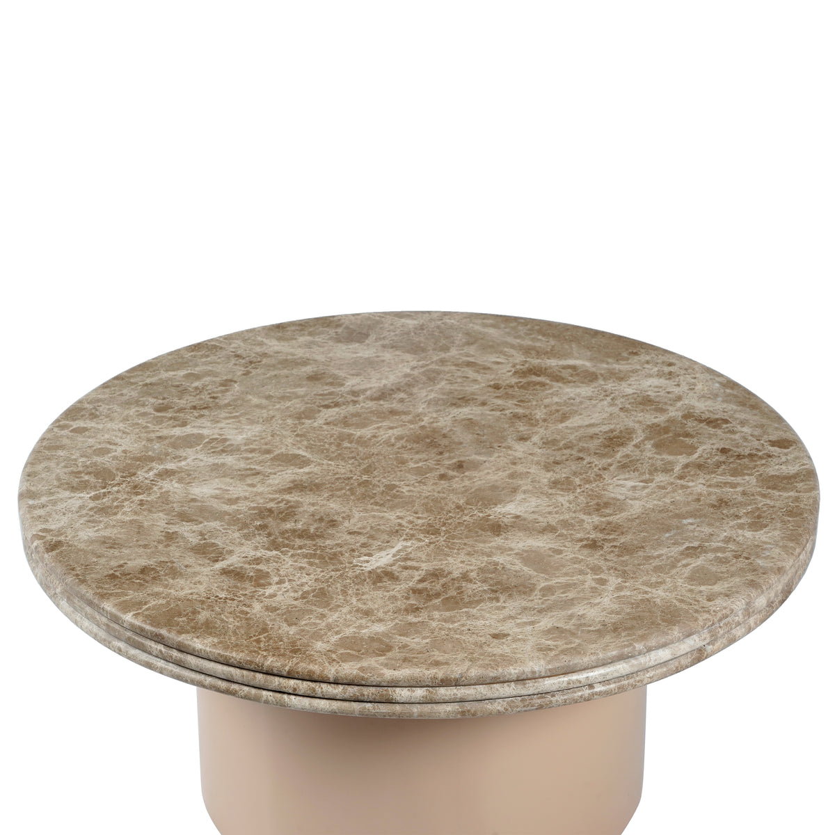 Salontafel BRYN met marmeren blad Ø76x35 cm beige