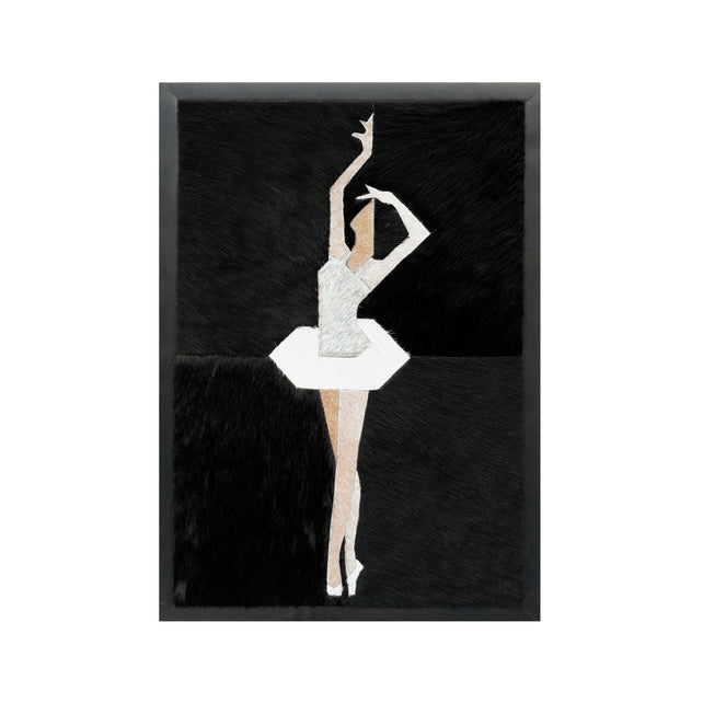 Wall art AMANI 100% leather 40x60cm black white