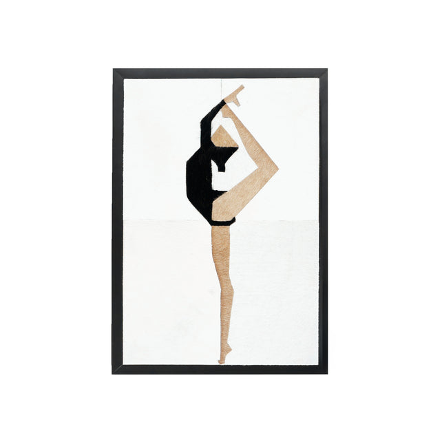 Wall art JABARI 100% leather 40x60cm white black