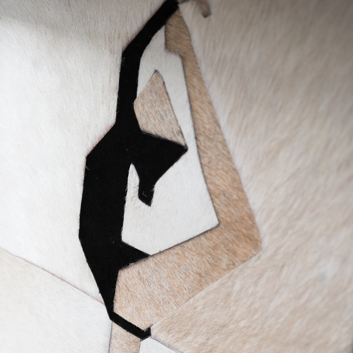 Wall art JABARI 100% leather 40x60cm white black