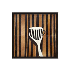Wall art LETHA 100% leather 60x60cm brown