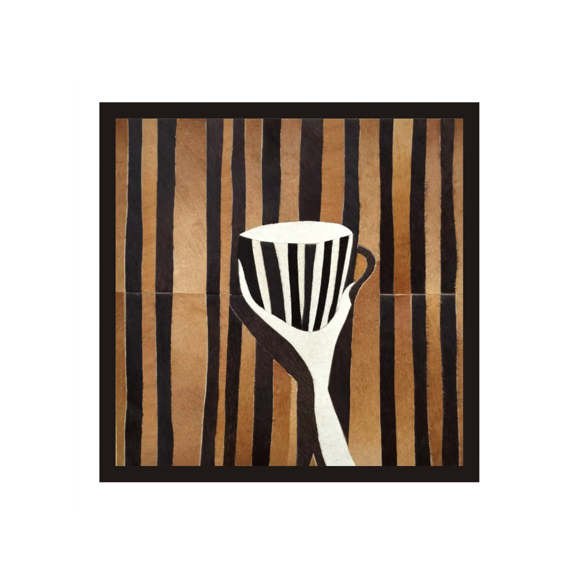 Wanddecoratie LETHA 100% leer 60x60cm bruin