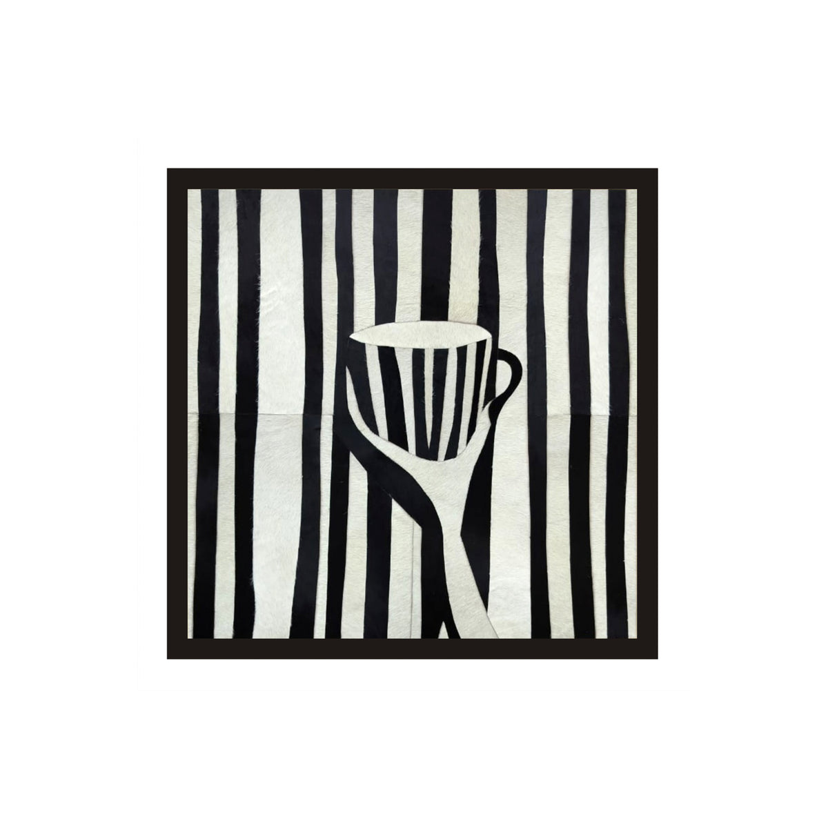 Wall art SINDI 100% leather 60x60cm black white