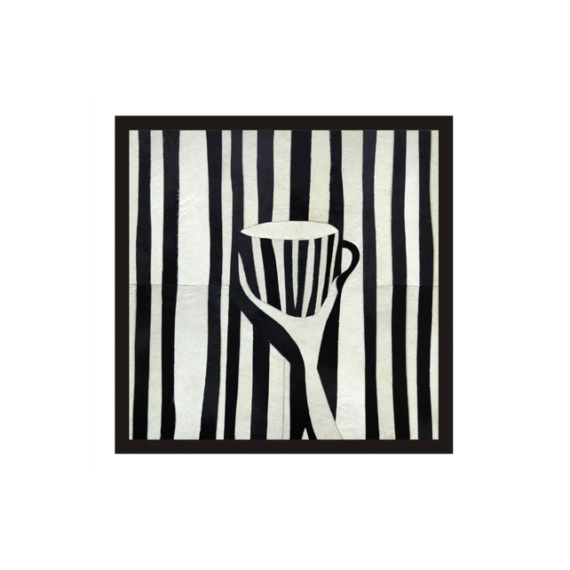 Wall art SINDI 100% leather 60x60cm black white