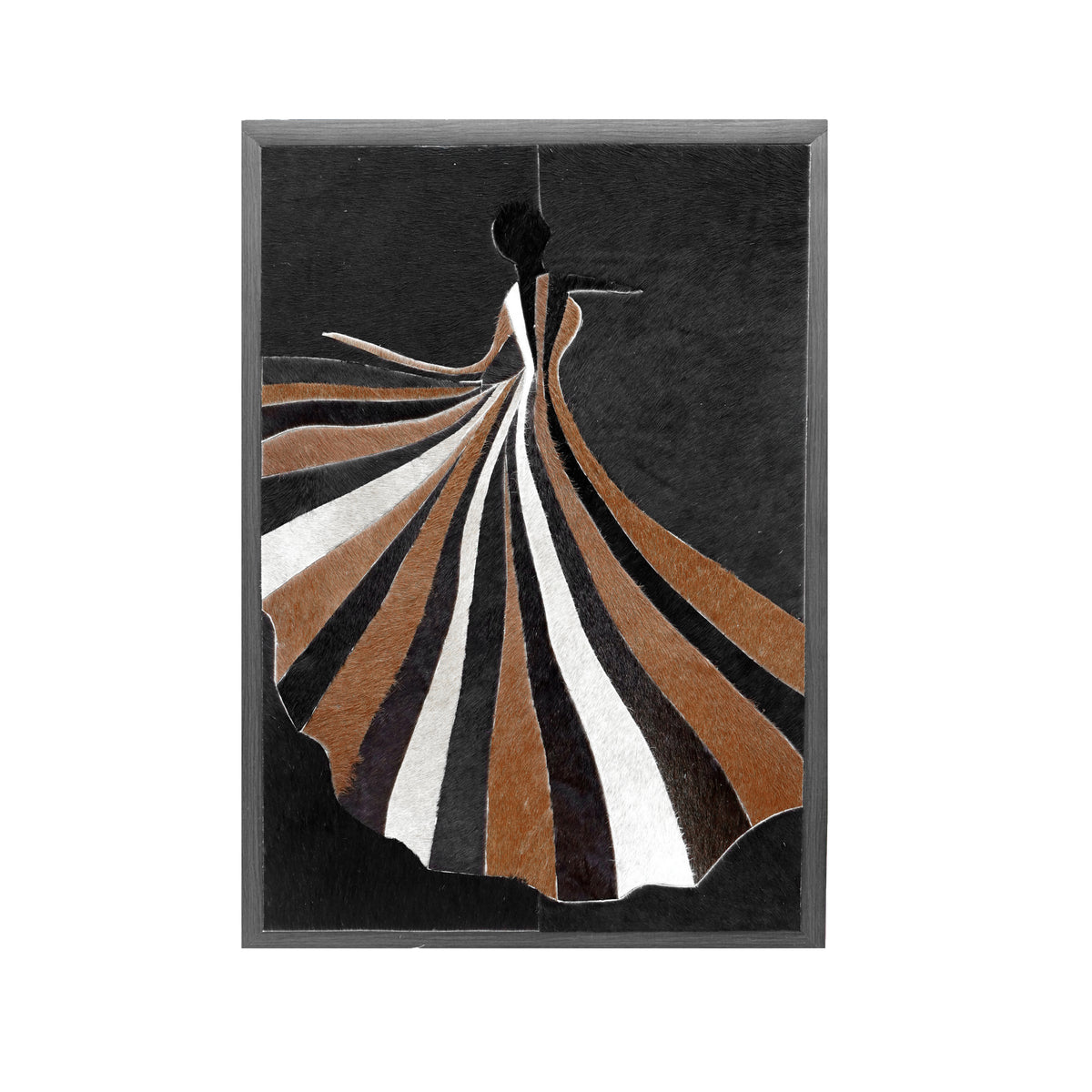 Wanddecoratie MALAIKA 100% leer 90x150cm bruin