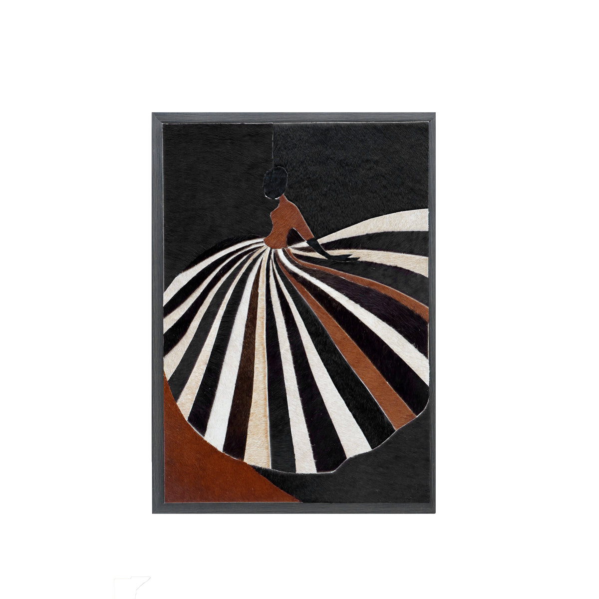 Wall art AMINATA 100% leather 90x150cm brown