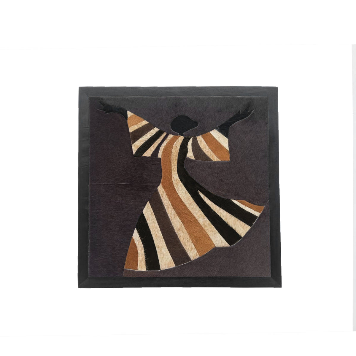 Wall art ZANETE 100% leather 60x60cm brown