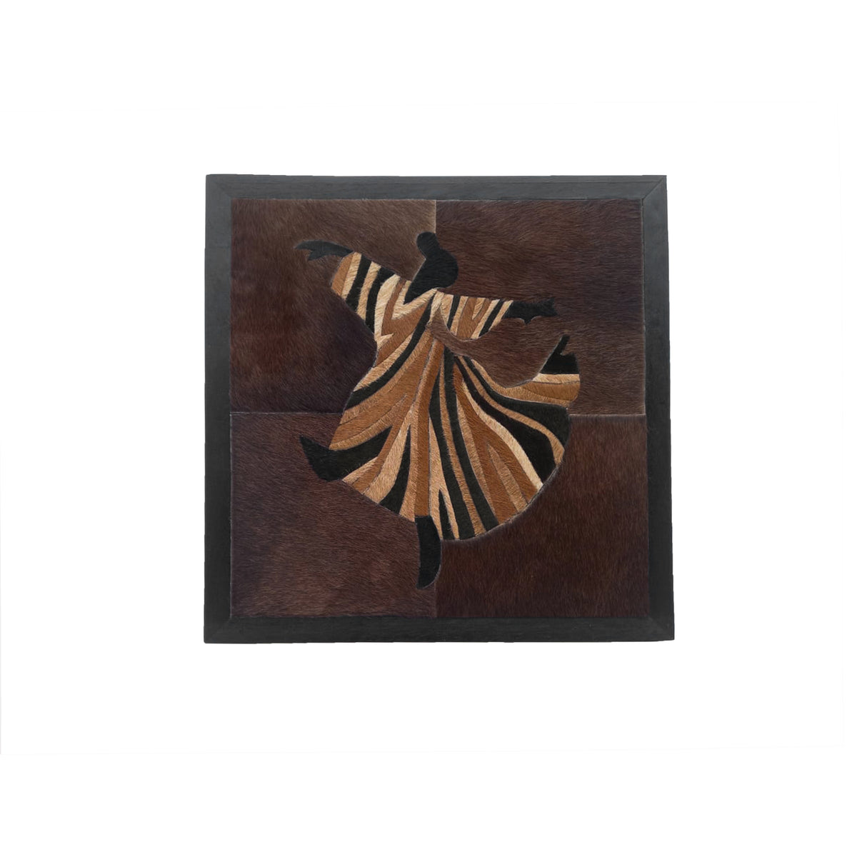 Wall art AMAHLE 100% leather 60x60cm brown