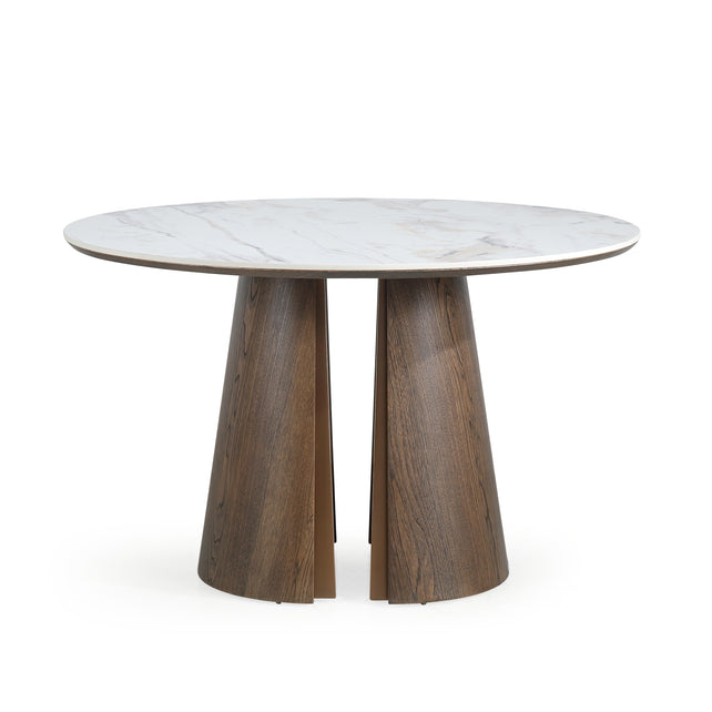 Dining table TASMANIA w/ceramic top Ø120x76cm acorn