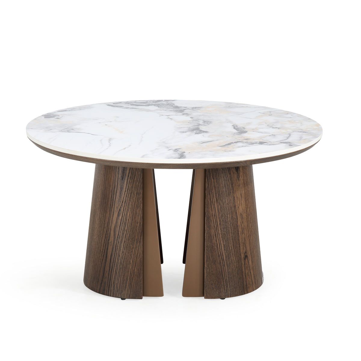 Coffee table TASMANIA w/ceramic top Ø80x45cm acorn