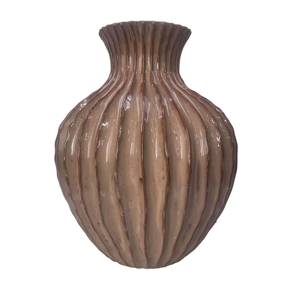 Vase LEILA ceramic Ø33x38cm mixed brown