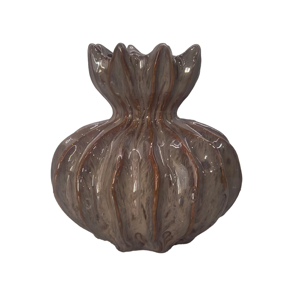 Vase ELSA ceramic Ø17x17cm mixed brown