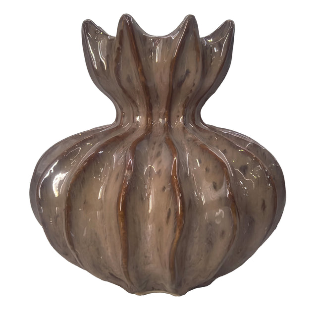 Vase ELSA ceramic Ø20x21cm mixed brown
