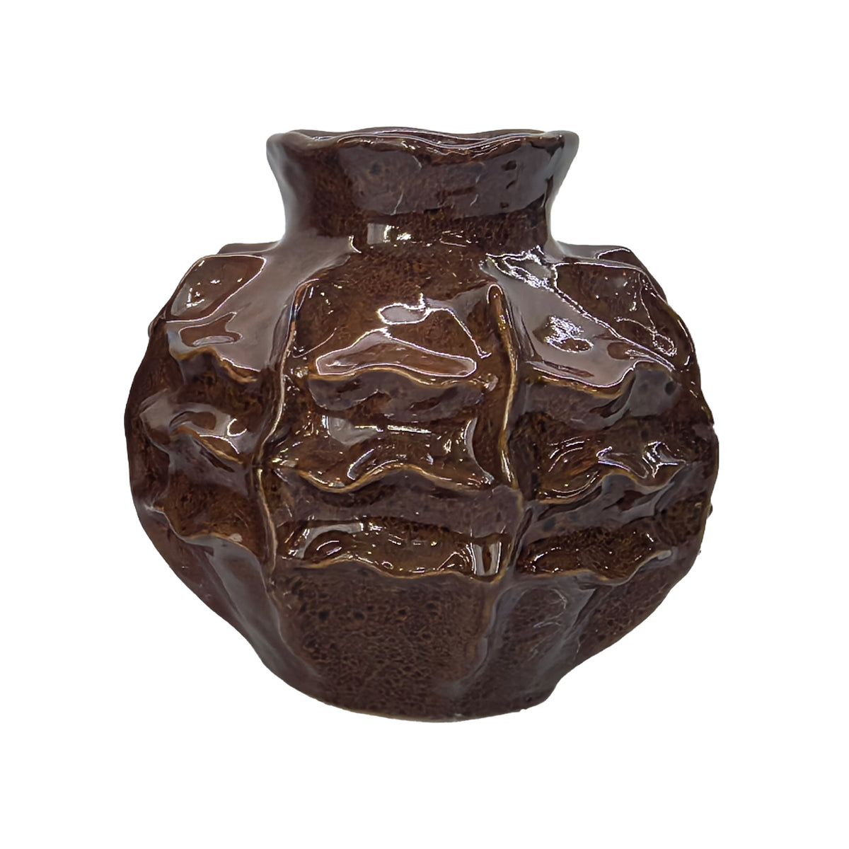 Vase FINN ceramic Ø21x20cm brown