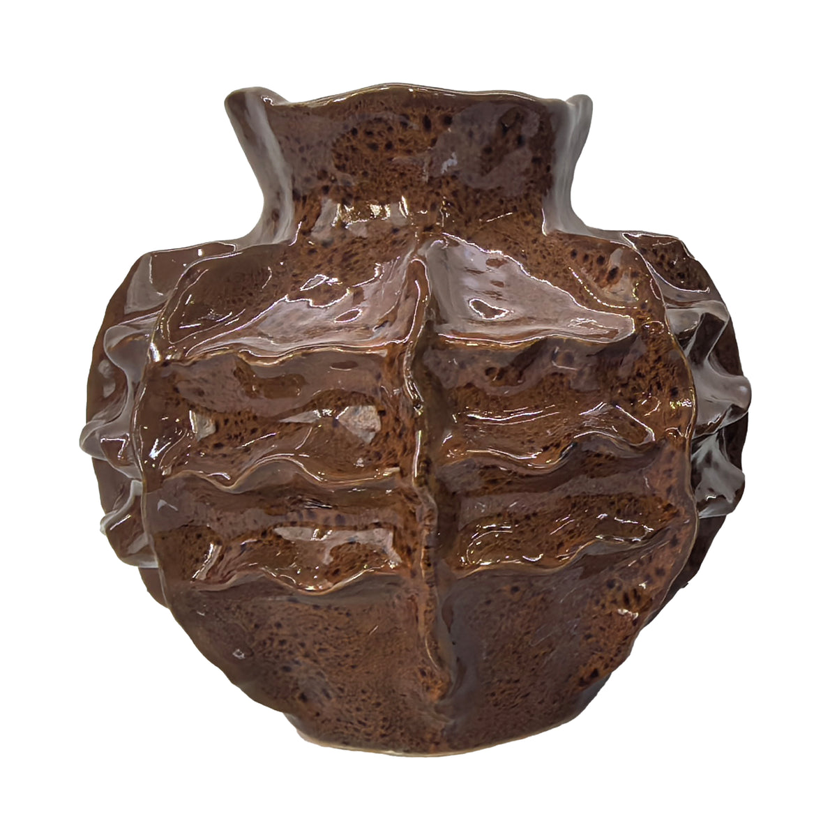 Vase FINN ceramic Ø26x24cm brown