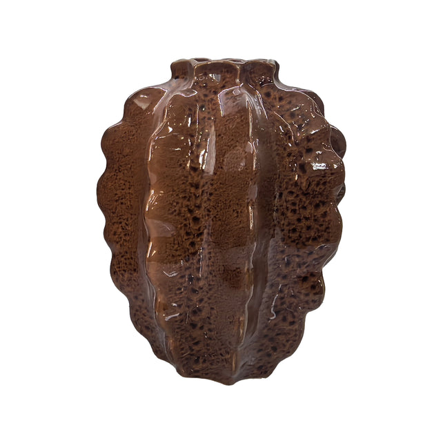 Vase OSCAR ceramic Ø23x29cm white brown