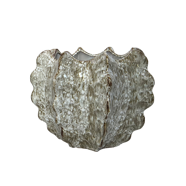 Pot OSCAR keramisch Ø28x22cm wit bruin
