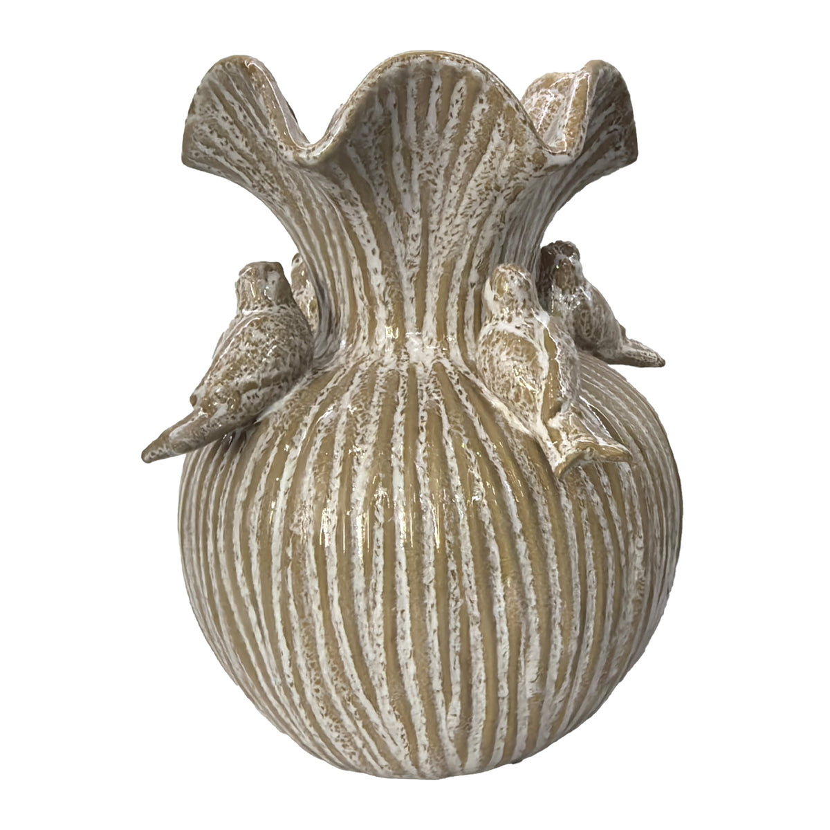 Vase LOTTE ceramic Ø24x29cm white brown