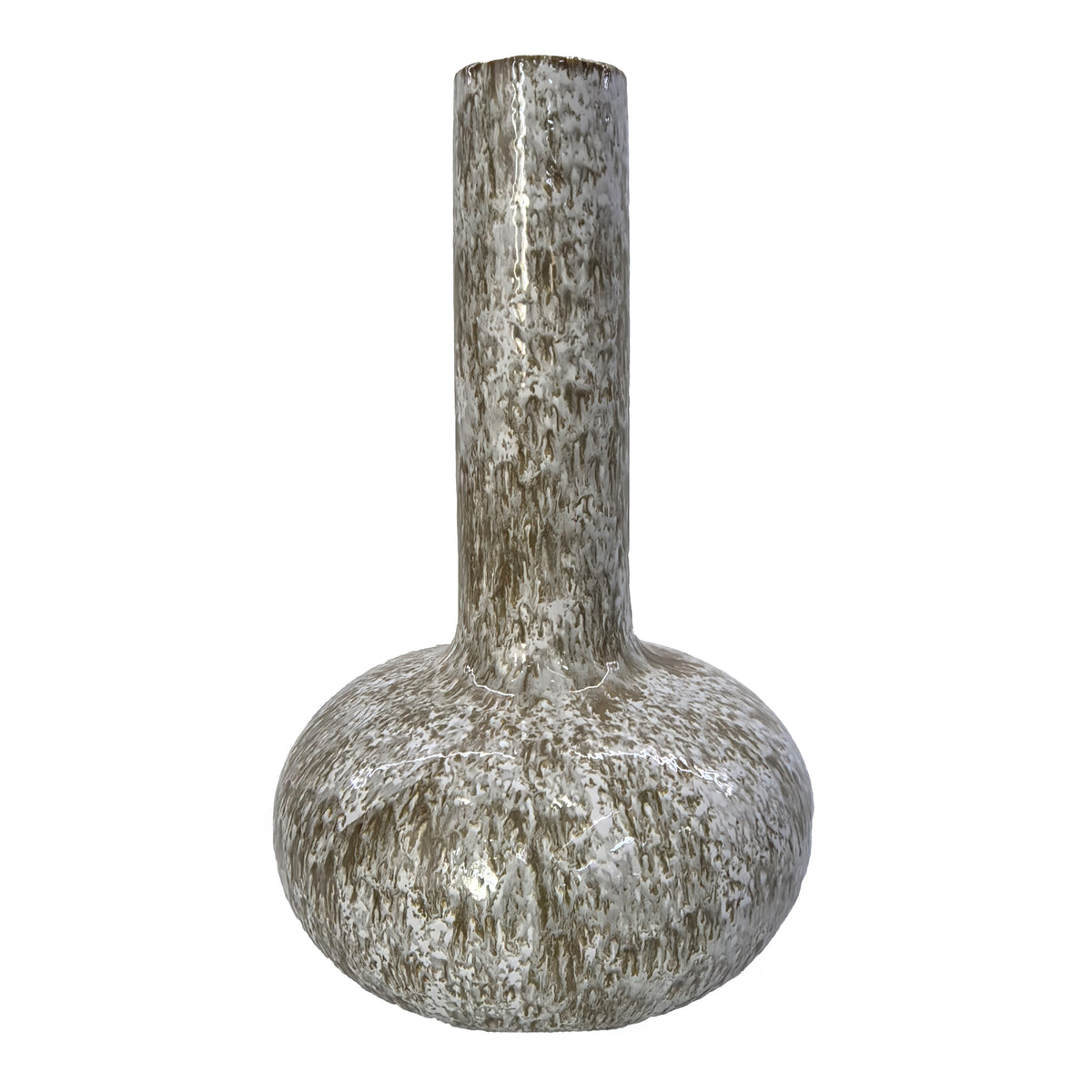 Vase JULIAN ceramic Ø31x51cm white brown