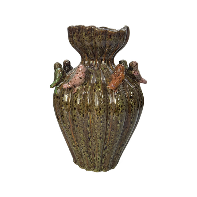 Vase LENNY ceramic Ø23x30cm antique green