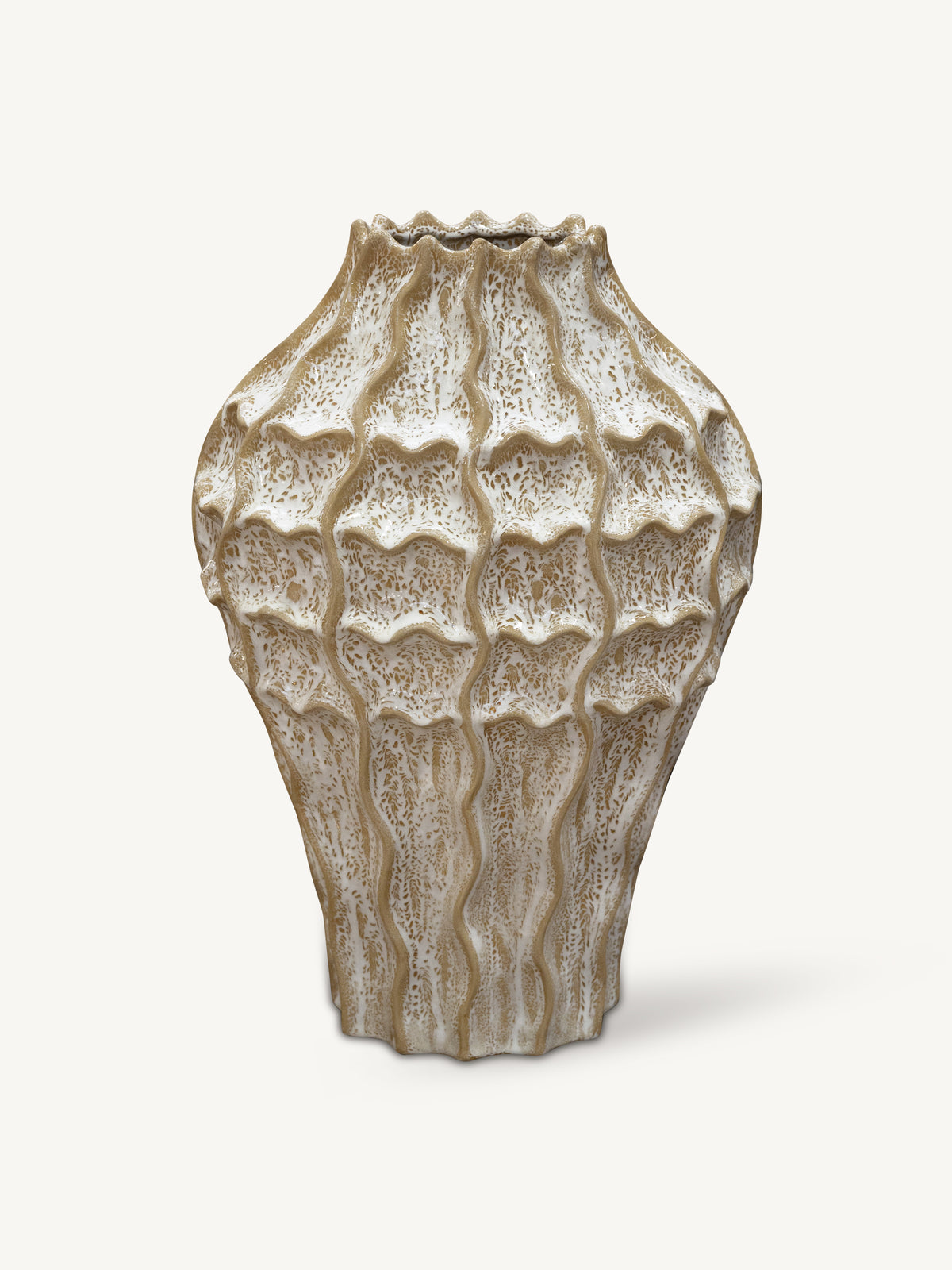 Vase DRACO ceramic 30x21x44cm beige mix