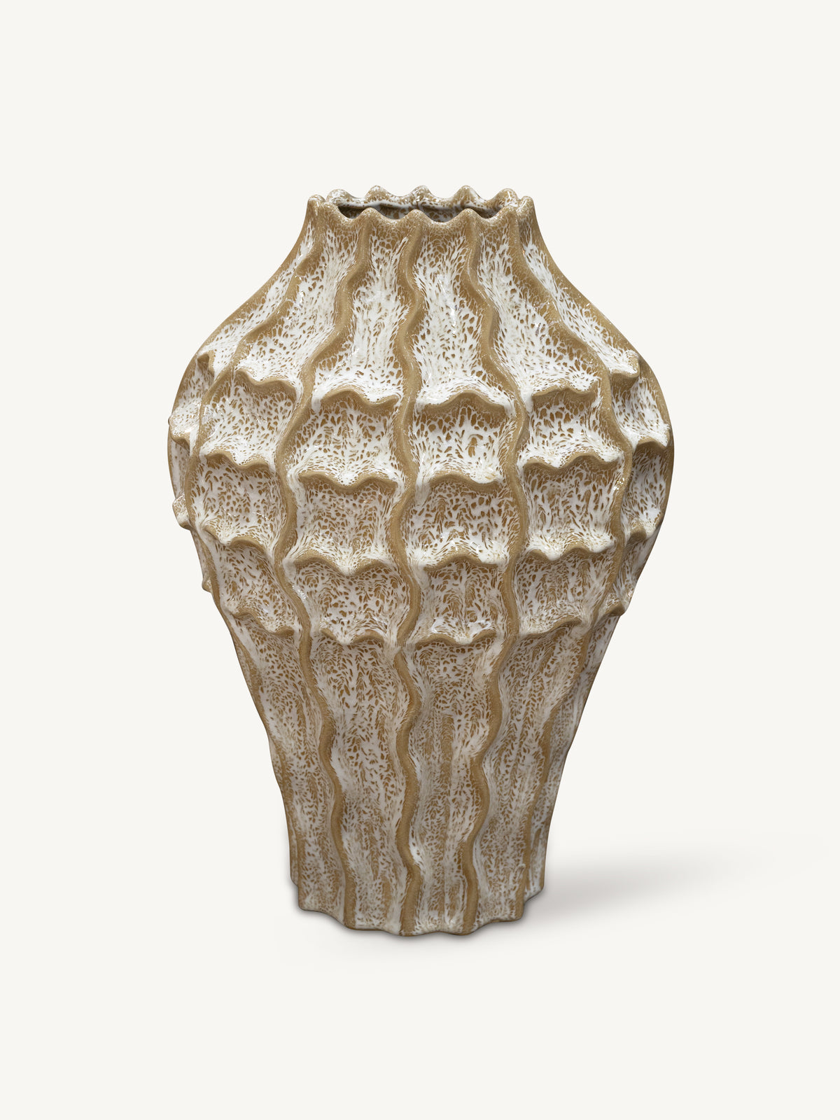 Vase DRACO ceramic 30x21x44cm beige mix