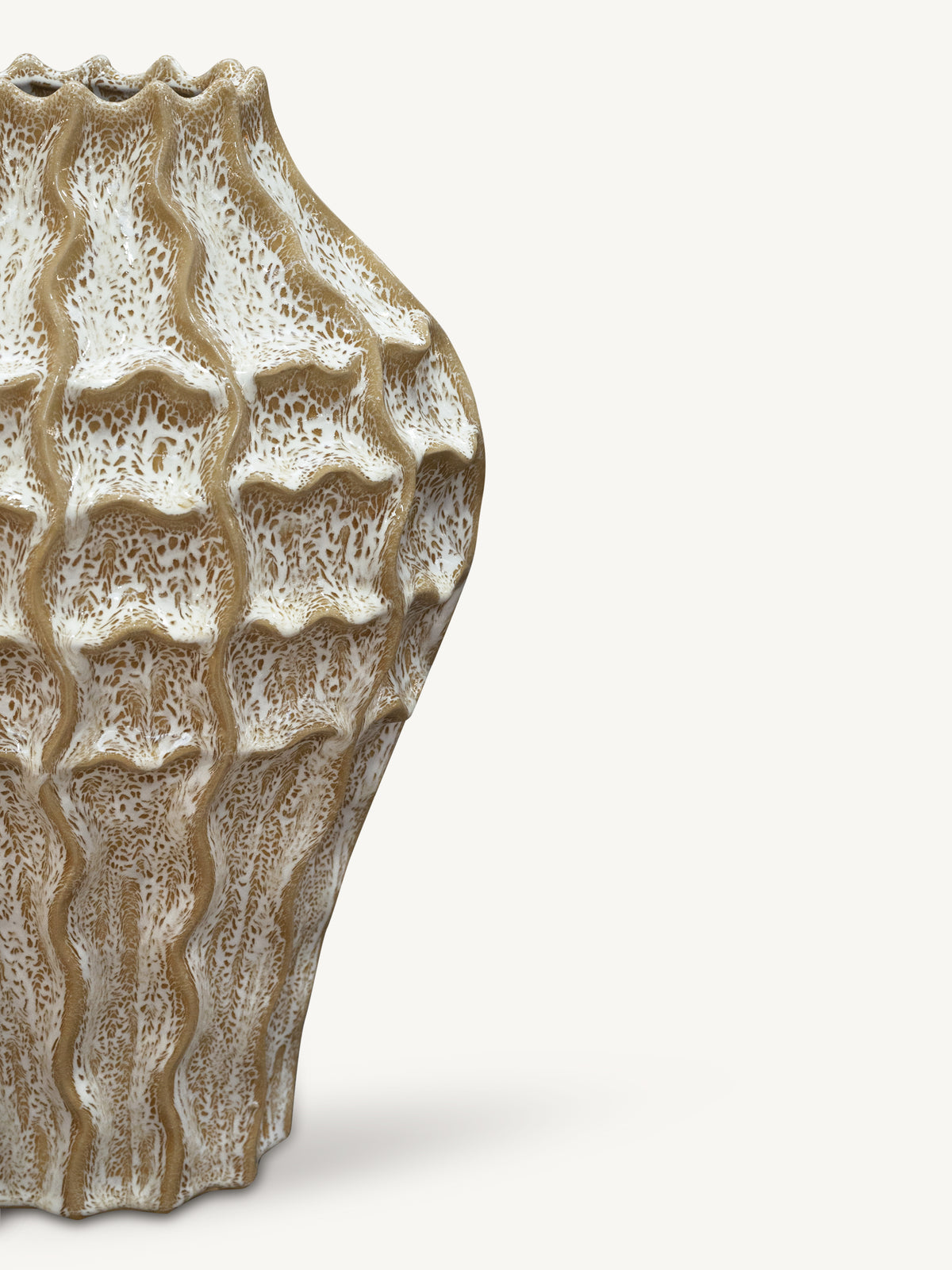 Vase DRACO ceramic 30x21x44cm beige mix
