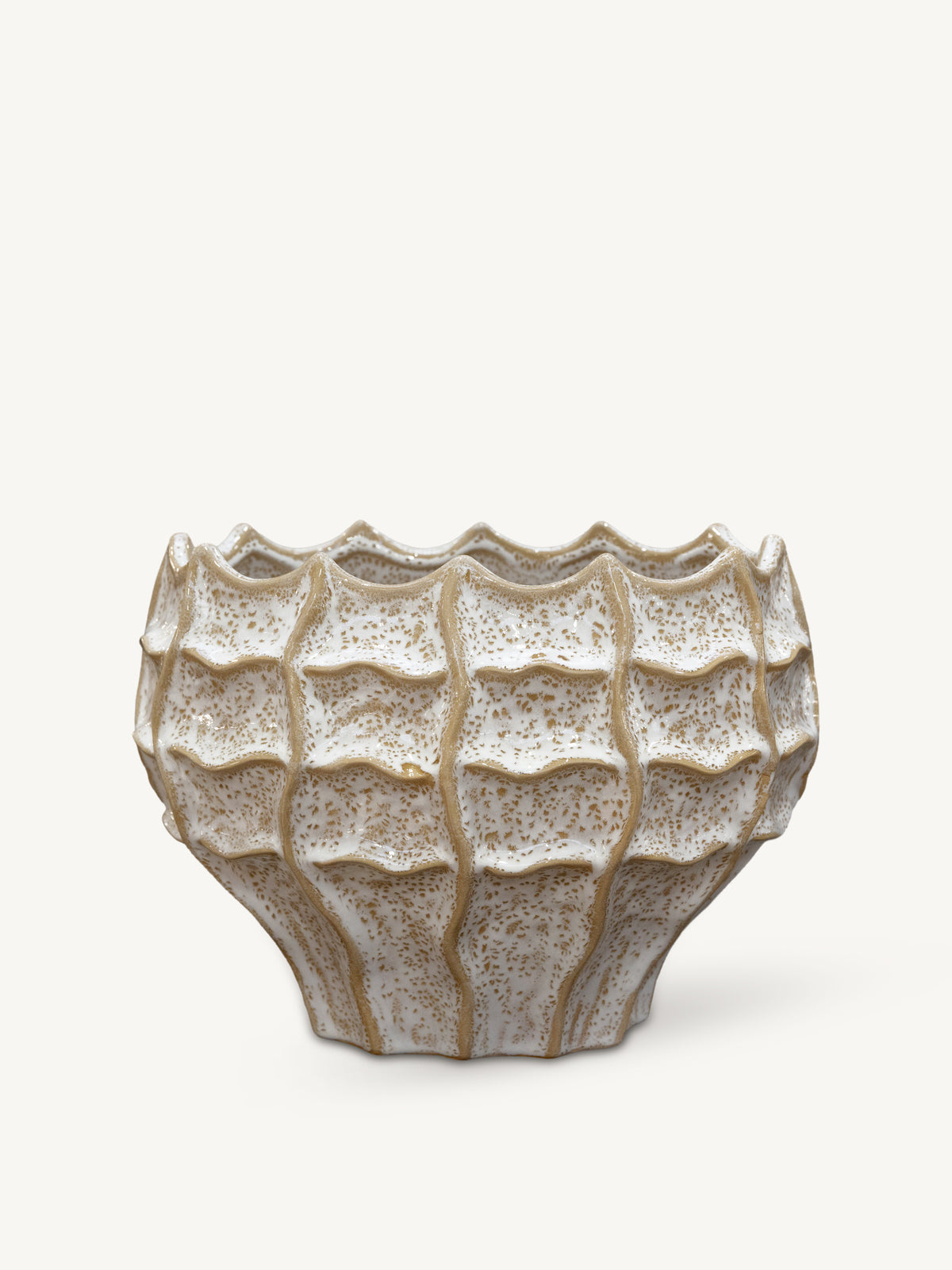 Pot PADMA ceramic 30x20x21cm beige mix