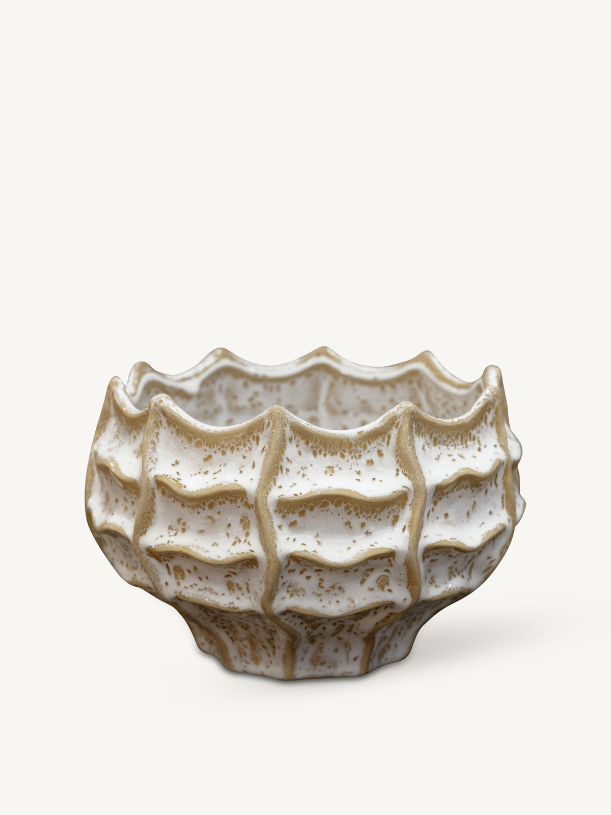 Pot ALBUS ceramic Ø21x13cm beige mix
