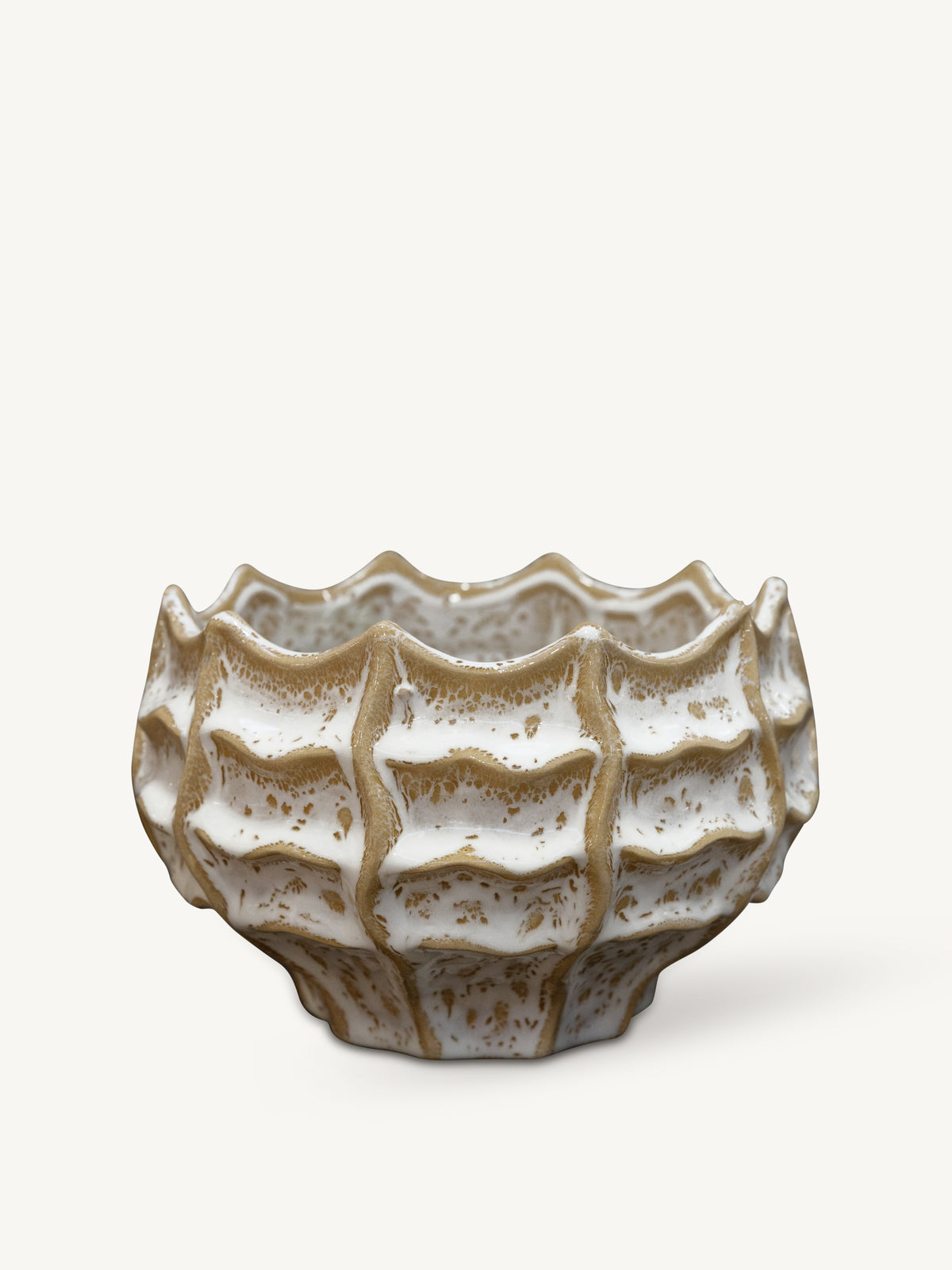 Pot ALBUS ceramic Ø21x13cm beige mix