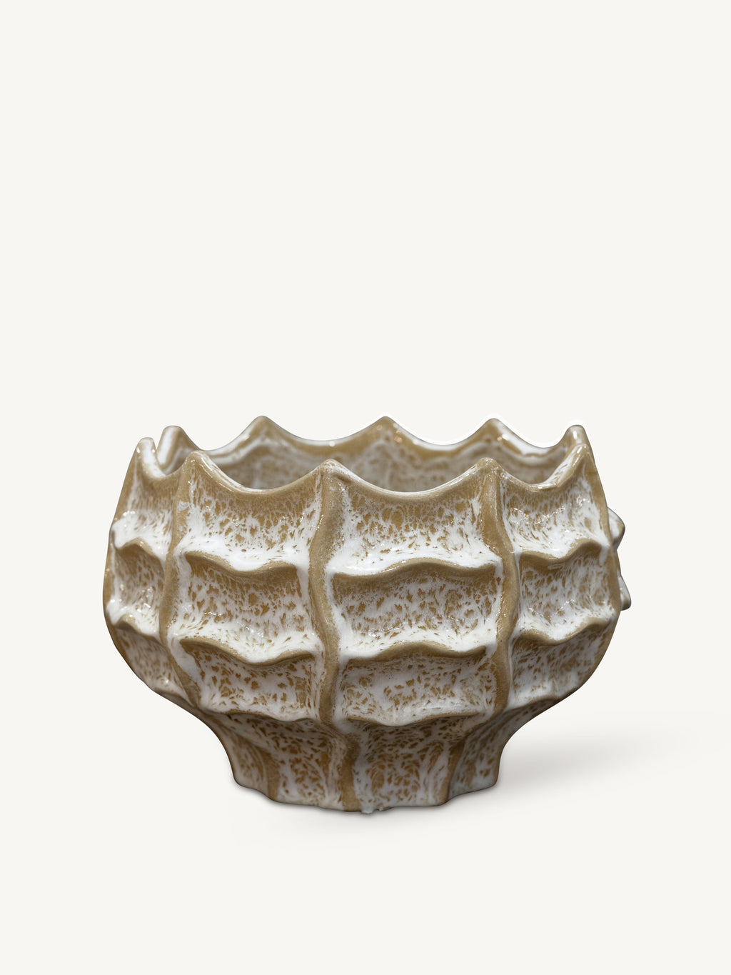Pot ALBUS ceramic Ø25x16cm beige mix