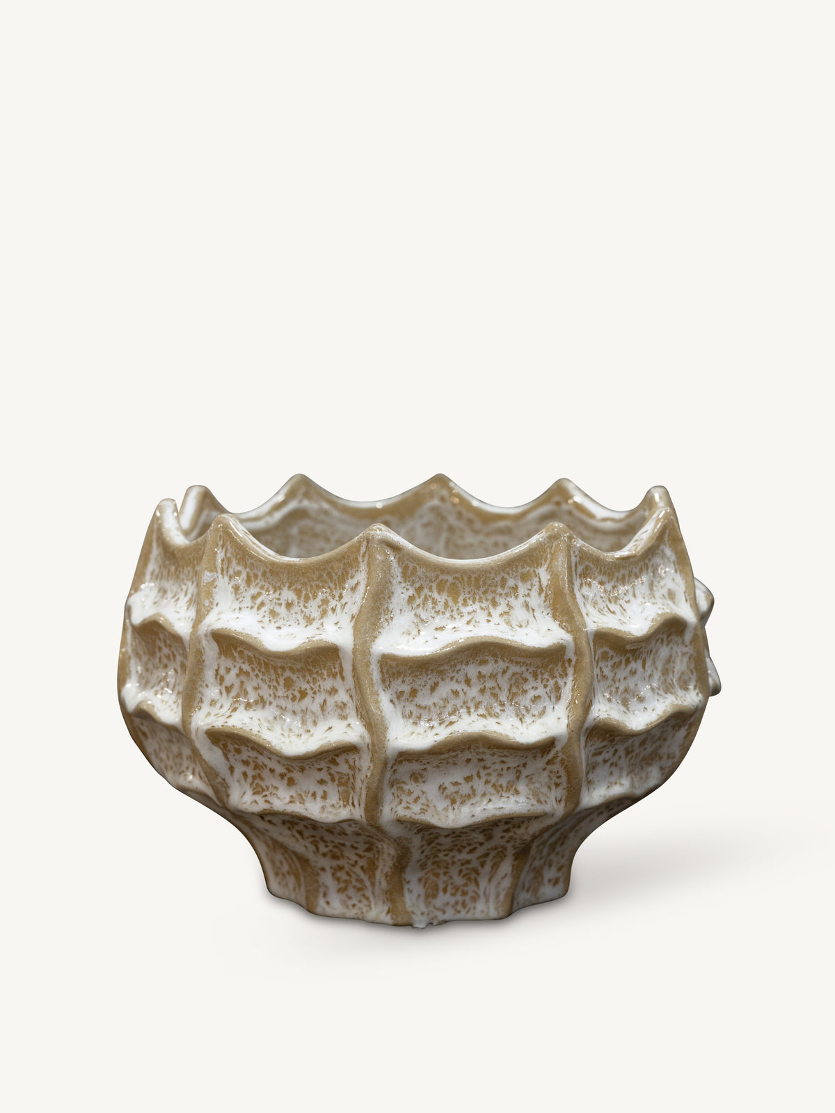 Pot ALBUS ceramic Ø25x16cm beige mix
