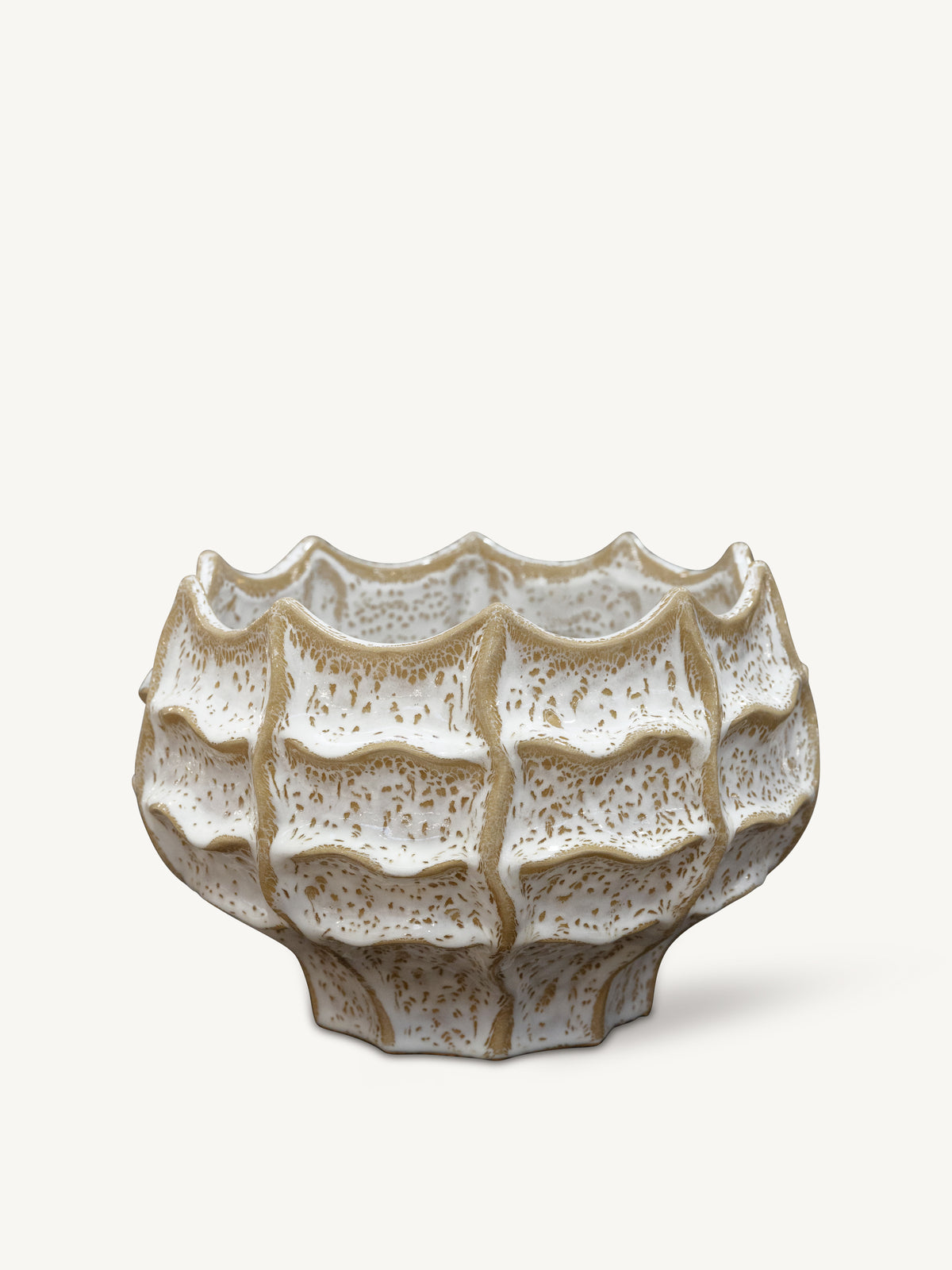 Pot ALBUS ceramic Ø30x20cm beige mix