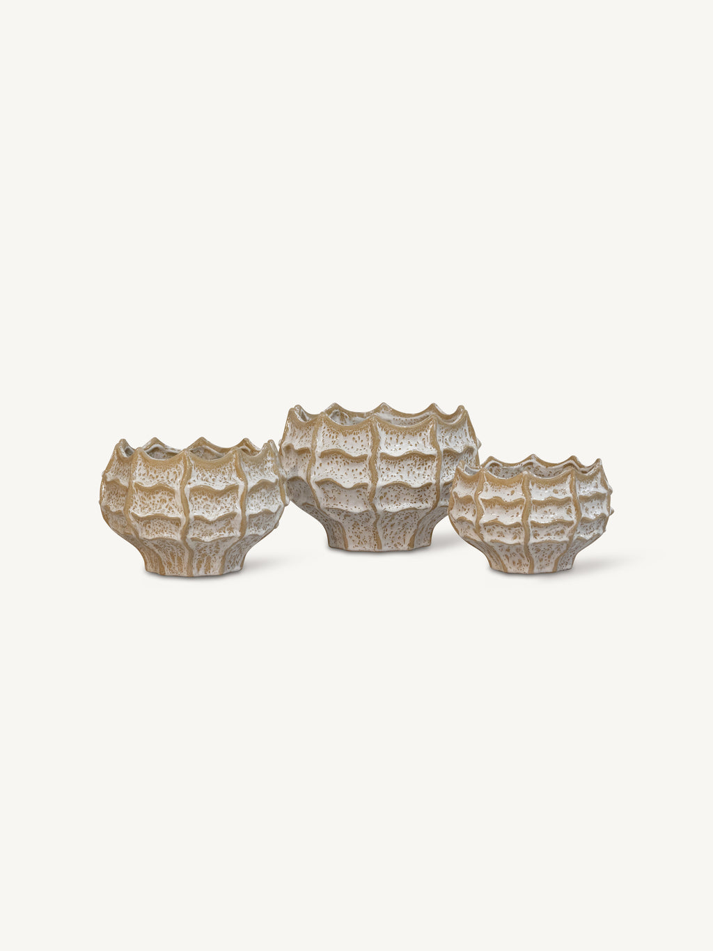 Pot ALBUS ceramic Ø30x20cm beige mix