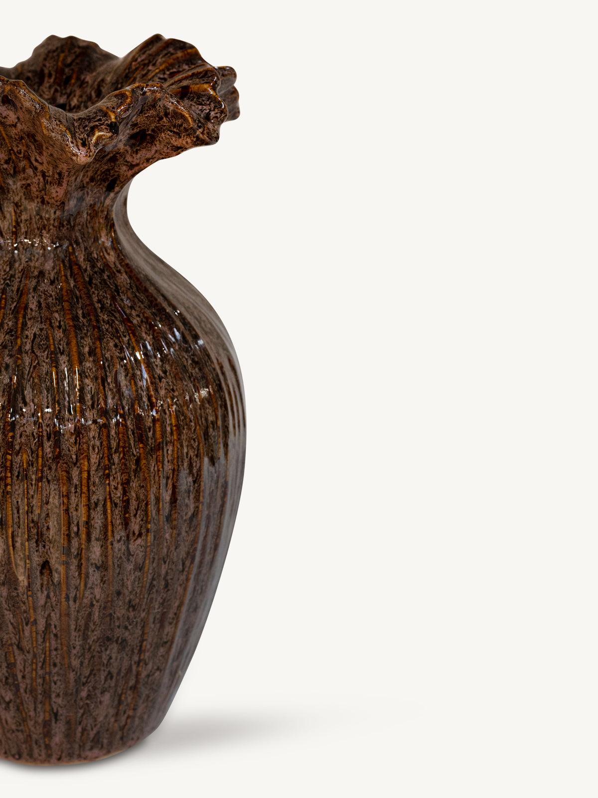 Vase REMUS ceramic Ø25x43cm brown mix
