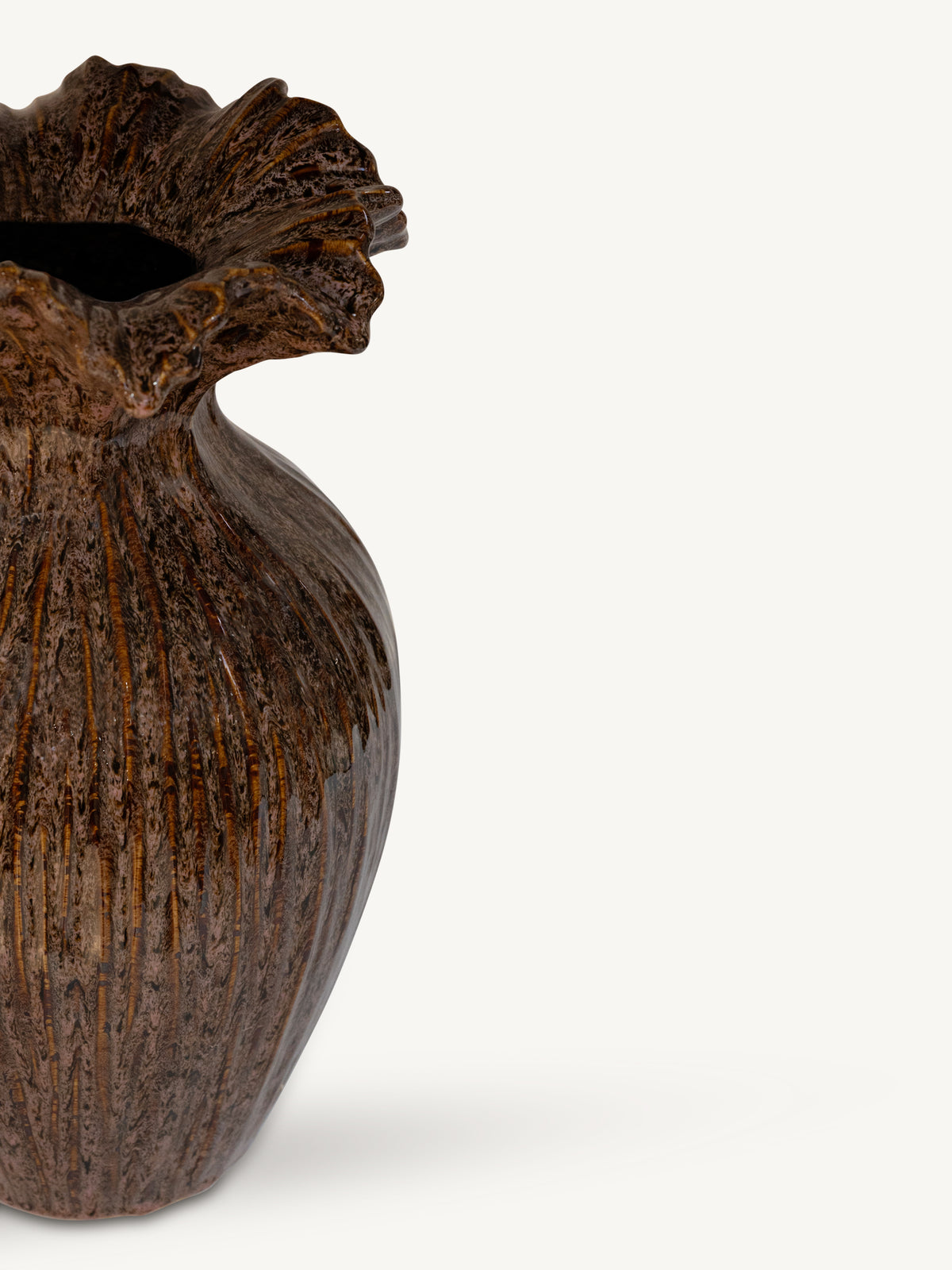 Vase REMUS ceramic Ø25x43cm brown mix