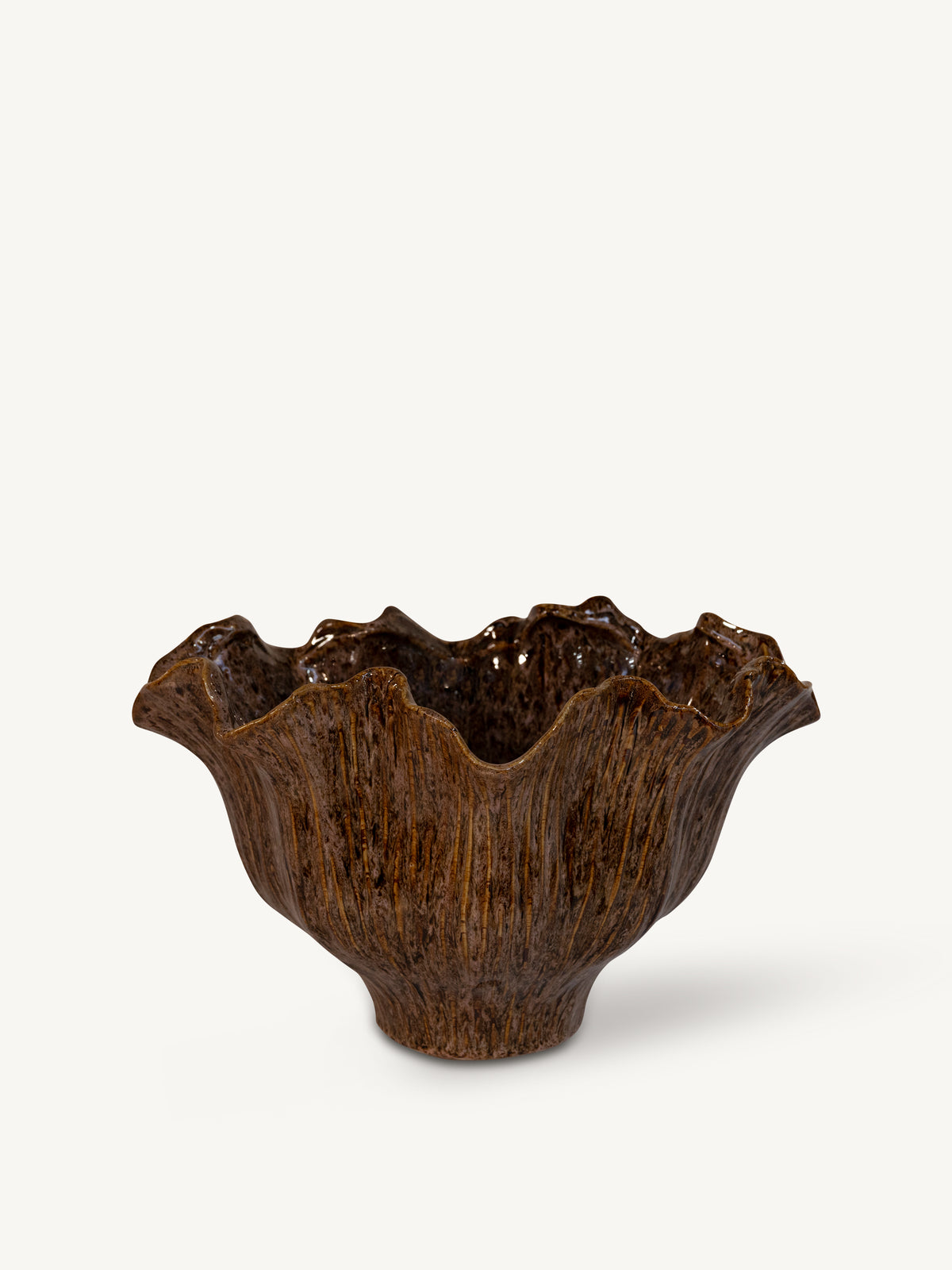 Pot PARVATI ceramic 40x28x24cm brown mix