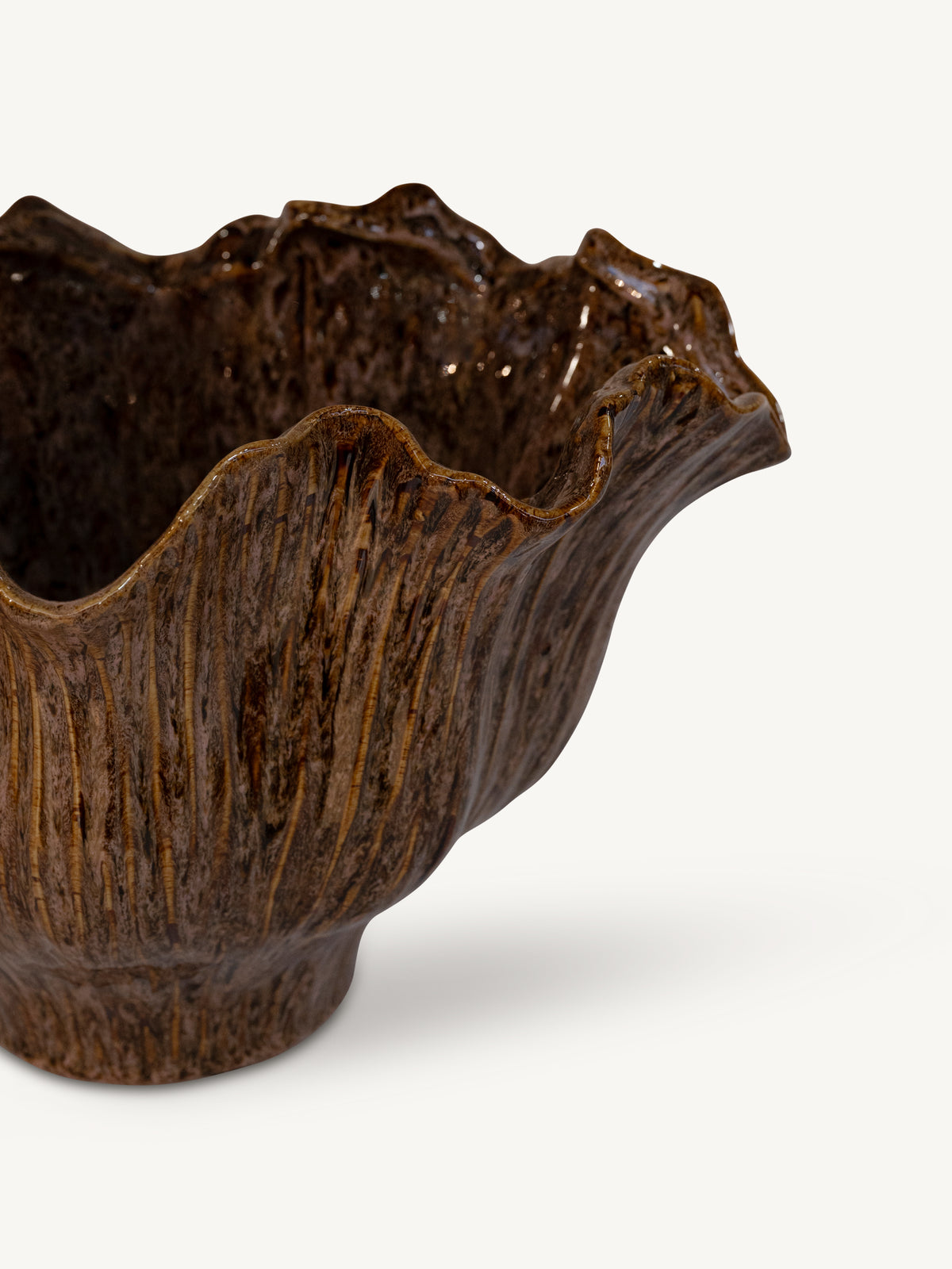 Pot PARVATI ceramic 40x28x24cm brown mix