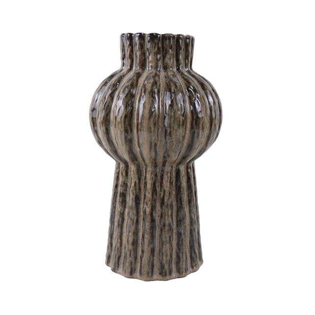 Vase PAPUA ceramic Ø23x40cm soft brown