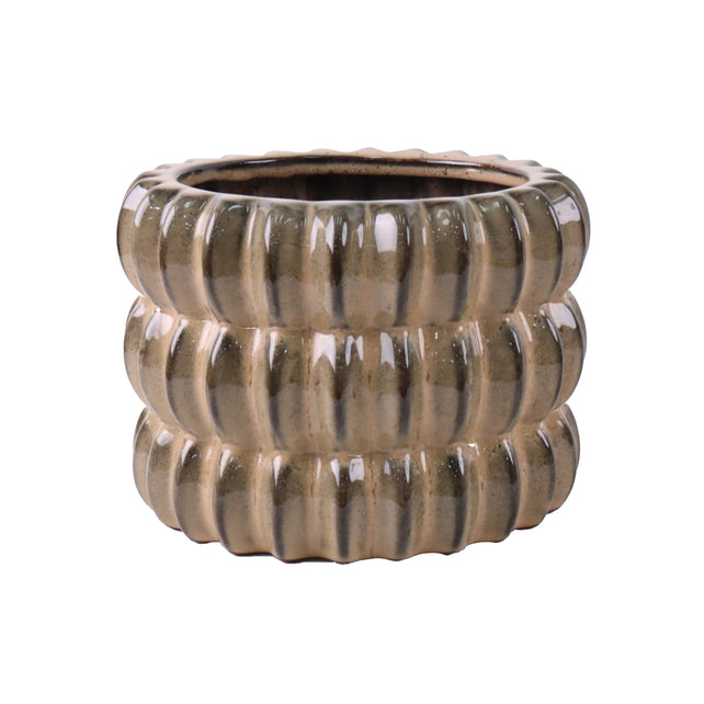 Pot BURMA keramiek Ø20x15cm zachtbruin