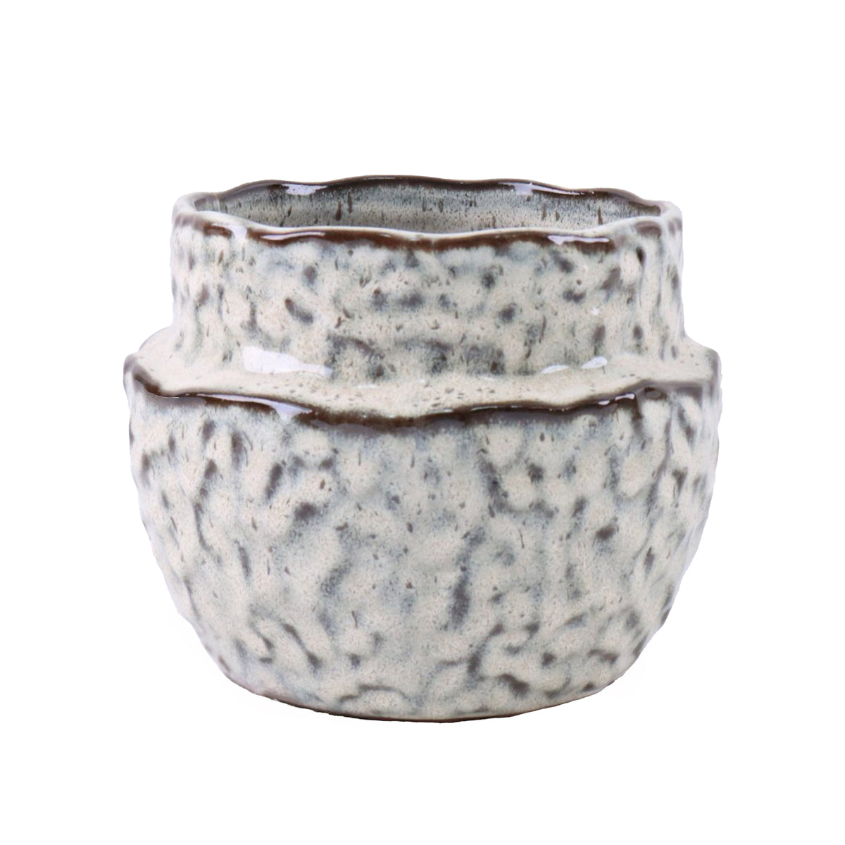 Pot KASHMIR ceramic Ø19x15cm white