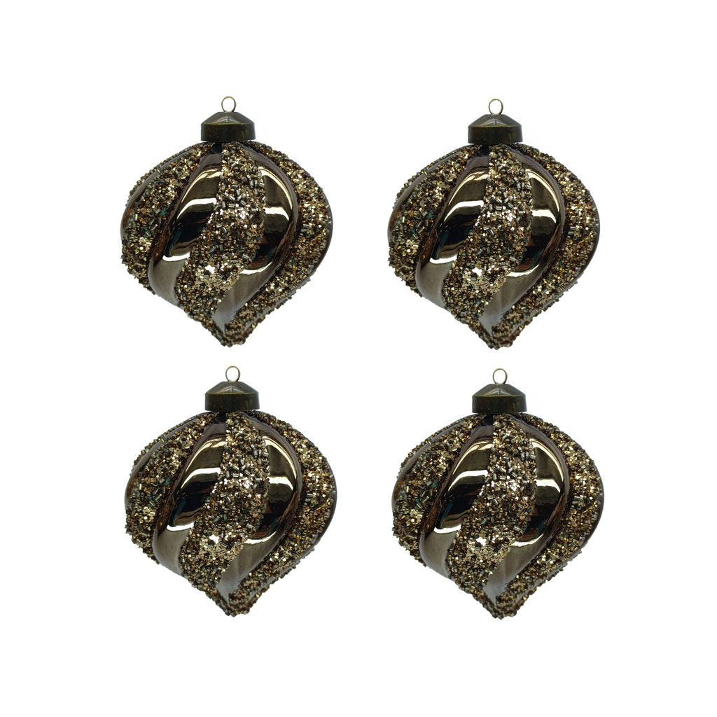 X-mas hanger FEAST set/4 Ø10cm brown