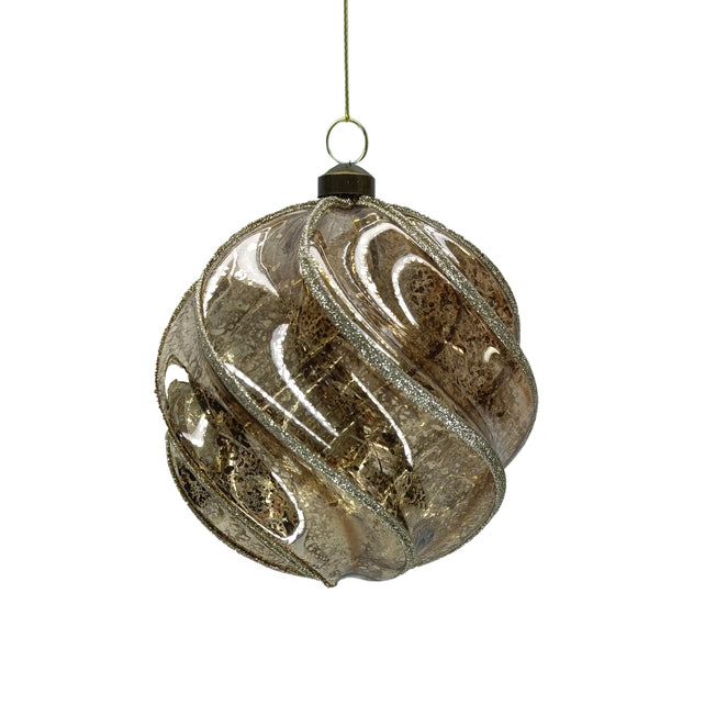Weihnachtsbaumkugel FEAST 4er-Set Ø10cm braun