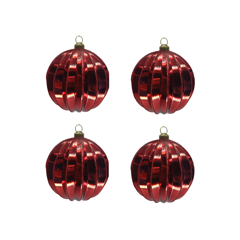 X-mas hanger CELEBRATION set/4 Ø10cm red