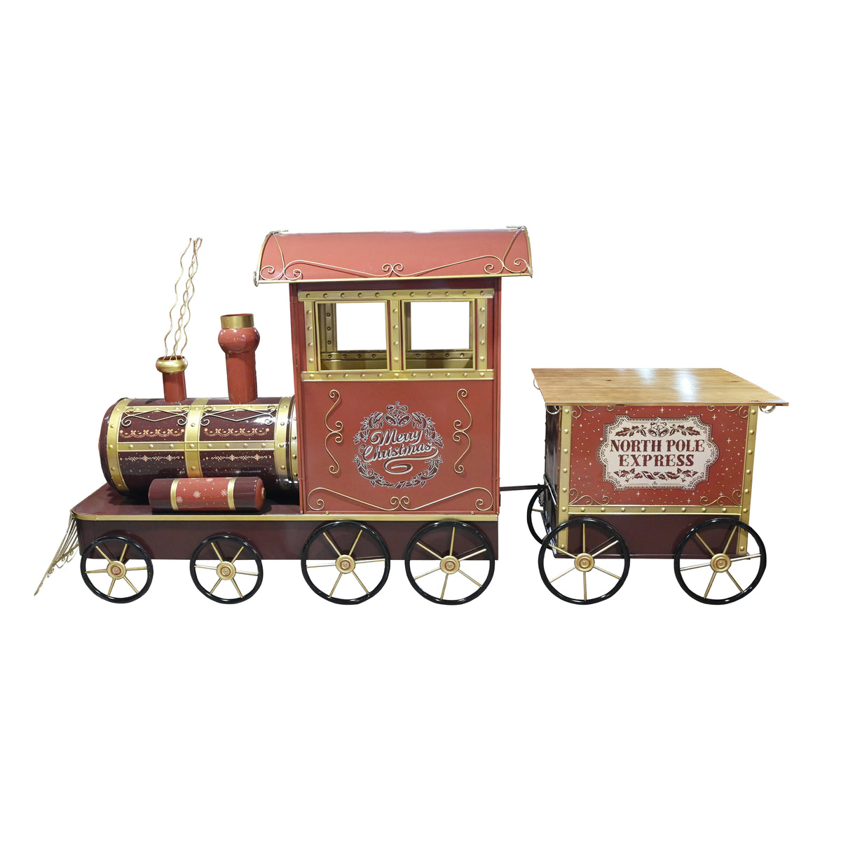 Decorative train SPIRIT 280x75x135cm brown