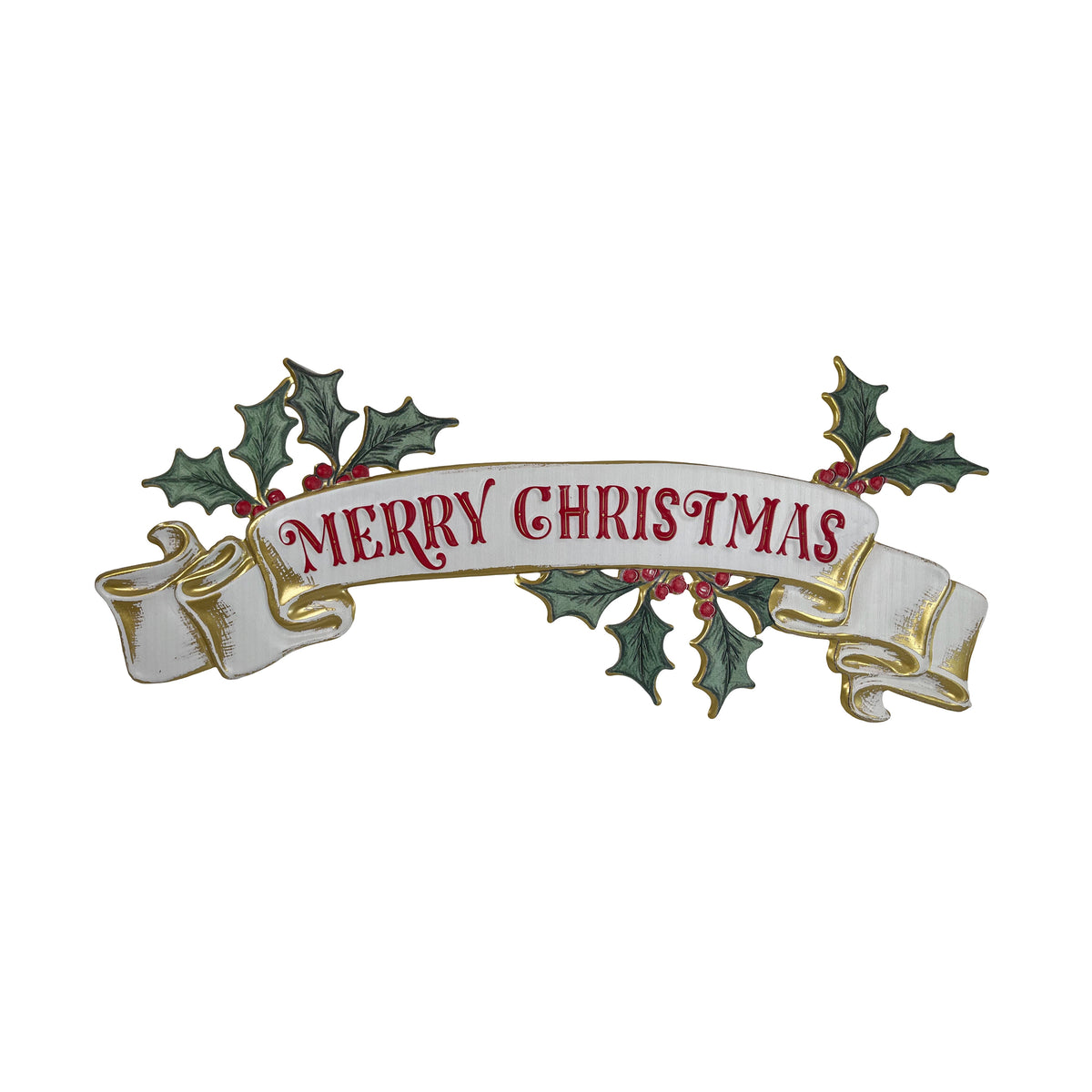 Decorative x-mas sign CHEER 60x25cm white w/gold