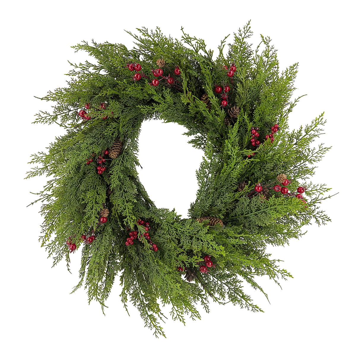 Wreath LEAFAGE pine Ø72x14cm green