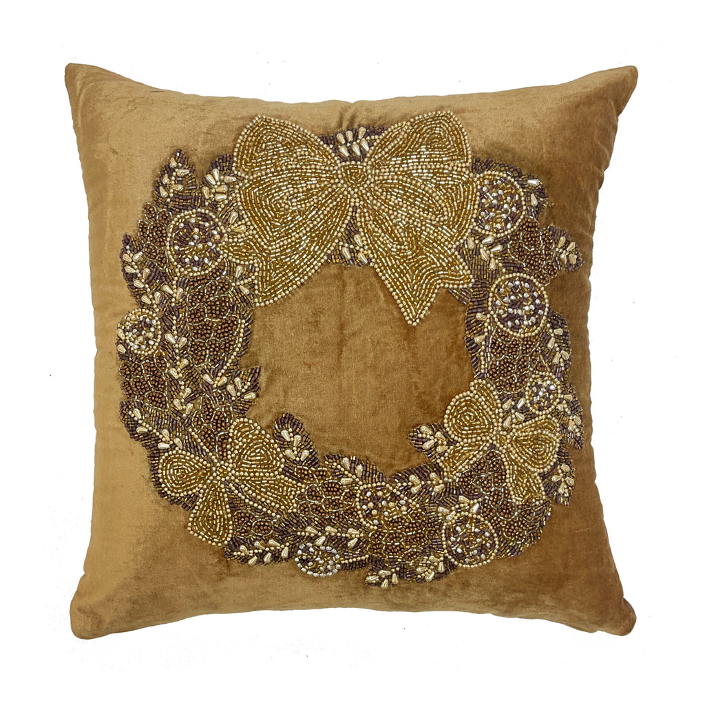 Kussen kerst JOSIE 45x45cm champagne