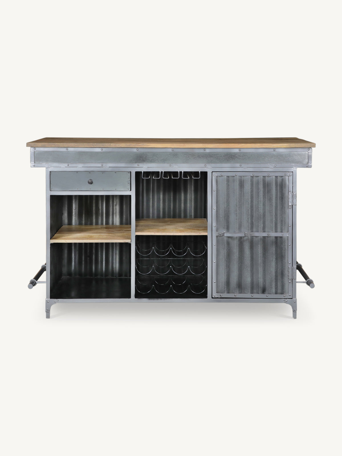 Bar NOOK 180x68x109cm silver