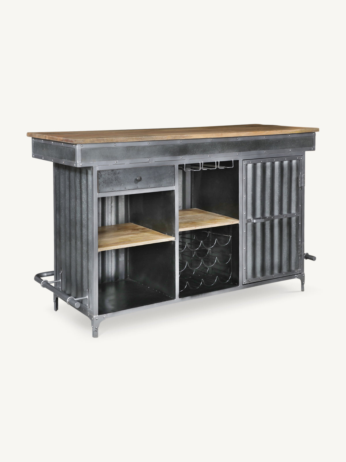 Bar NOOK 180x68x109cm silver